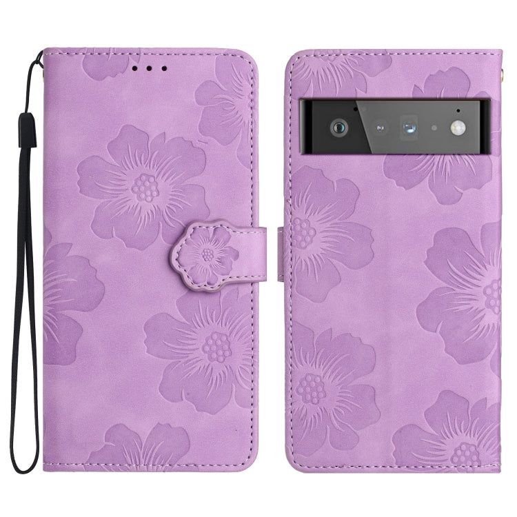 Flower Embossing Pattern Leather Phone Case, For Google Pixel 8, For Google Pixel 8 Pro, For Google Pixel 7, For Google Pixel 7 Pro, For Google Pixel 7a, For Google Pixel 6, For Google Pixel 6 Pro, For Google Pixel 6a