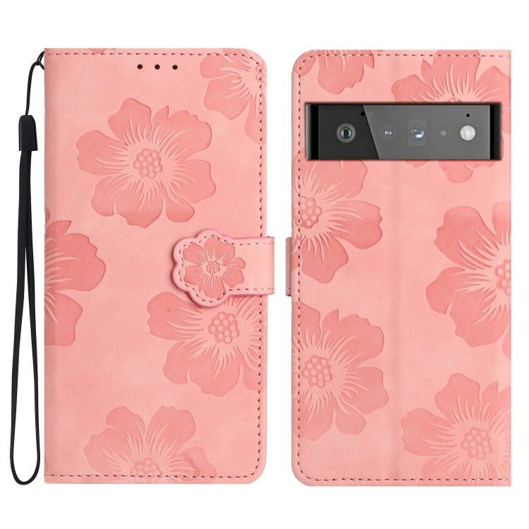 Flower Embossing Pattern Leather Phone Case, For Google Pixel 8, For Google Pixel 8 Pro, For Google Pixel 7, For Google Pixel 7 Pro, For Google Pixel 7a, For Google Pixel 6, For Google Pixel 6 Pro, For Google Pixel 6a