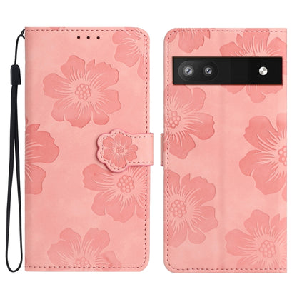 Flower Embossing Pattern Leather Phone Case, For Google Pixel 8, For Google Pixel 8 Pro, For Google Pixel 7, For Google Pixel 7 Pro, For Google Pixel 7a, For Google Pixel 6, For Google Pixel 6 Pro, For Google Pixel 6a