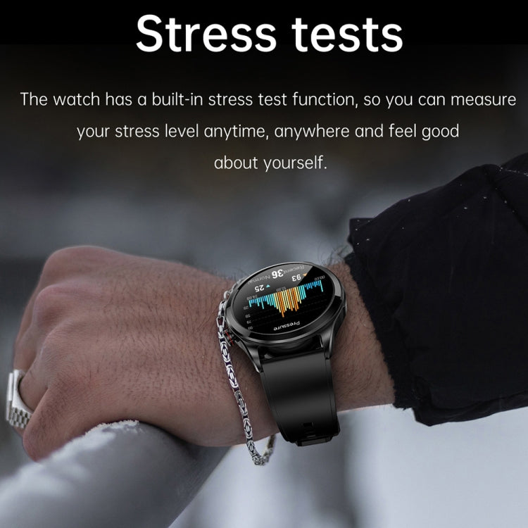 TK22 1.39 inch IP67 Waterproof Leather Band Smart Watch Supports ECG / Non-invasive Blood Sugar, Leather Band (Black)