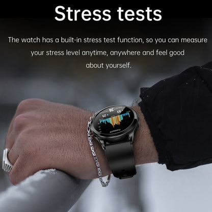 TK22 1.39 inch IP67 Waterproof Leather Band Smart Watch Supports ECG / Non-invasive Blood Sugar, Leather Band (Black)