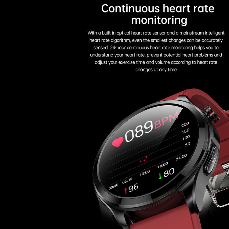 TK22 1.39 inch IP67 Waterproof Leather Band Smart Watch Supports ECG / Non-invasive Blood Sugar, Leather Band (Black)