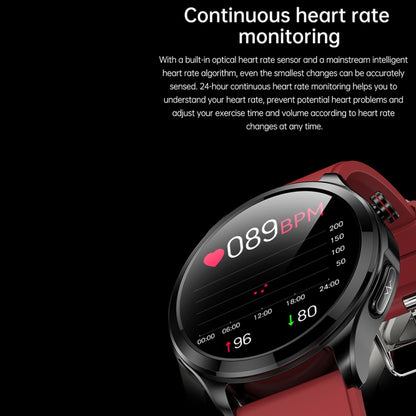 TK22 1.39 inch IP67 Waterproof Leather Band Smart Watch Supports ECG / Non-invasive Blood Sugar, Leather Band (Black)