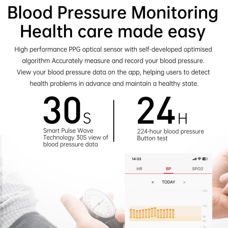 TK22 1.39 inch IP67 Waterproof Leather Band Smart Watch Supports ECG / Non-invasive Blood Sugar, Leather Band (Black)