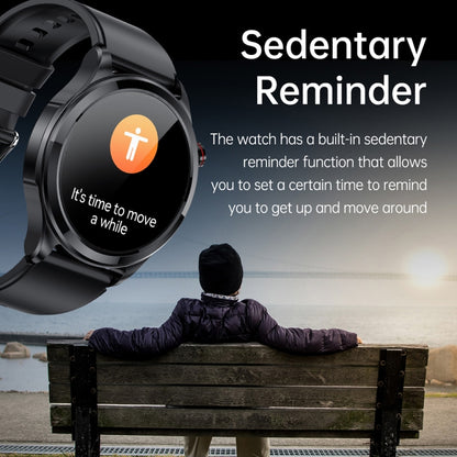 TK22 1.39 inch IP67 Waterproof Leather Band Smart Watch Supports ECG / Non-invasive Blood Sugar, Leather Band (Black)