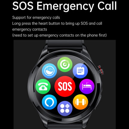 TK22 1.39 inch IP67 Waterproof Leather Band Smart Watch Supports ECG / Non-invasive Blood Sugar, Leather Band (Black)