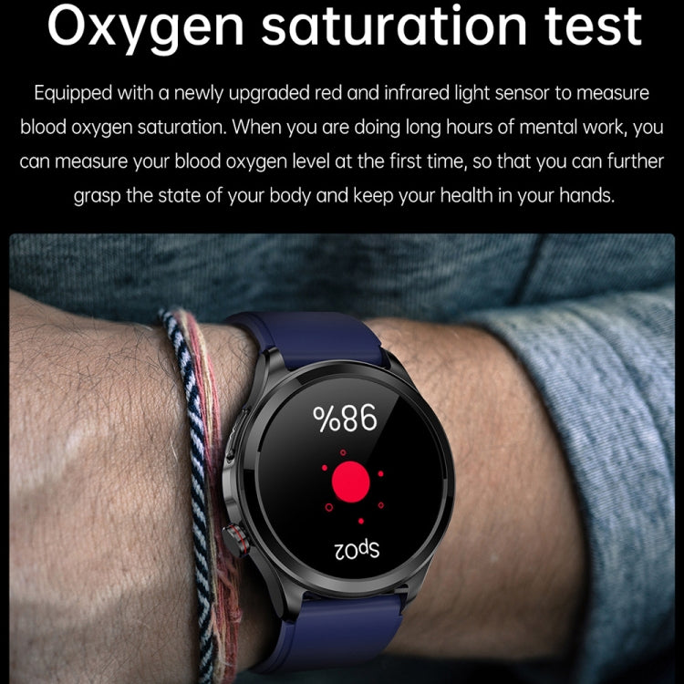 TK22 1.39 inch IP67 Waterproof Leather Band Smart Watch Supports ECG / Non-invasive Blood Sugar, Leather Band (Black)