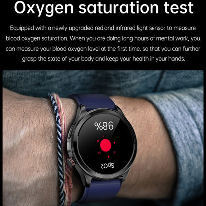 TK22 1.39 inch IP67 Waterproof Leather Band Smart Watch Supports ECG / Non-invasive Blood Sugar, Leather Band (Black)