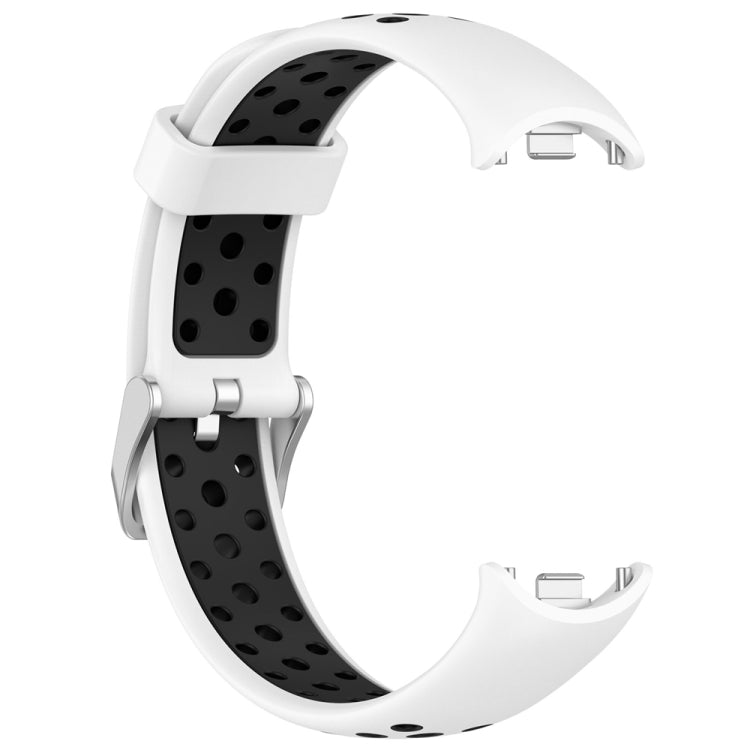 Two-color Steel Plug Silicone Watch Band, For Xiaomi Mi Band 8