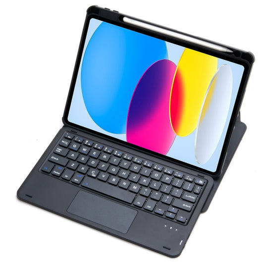 F10B-A 360 Rotation Acrylic Transparent Bluetooth Keyboard Leather Case With Touch Control, F10B-A