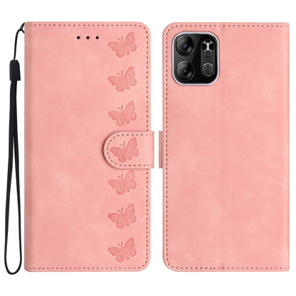 Seven Butterflies Embossed Leather Phone Case, For Tecno Spark Go 2023