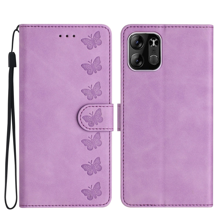 Seven Butterflies Embossed Leather Phone Case, For Tecno Spark Go 2023