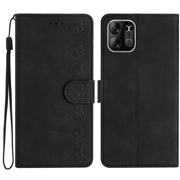 Seven Butterflies Embossed Leather Phone Case, For Tecno Spark Go 2023