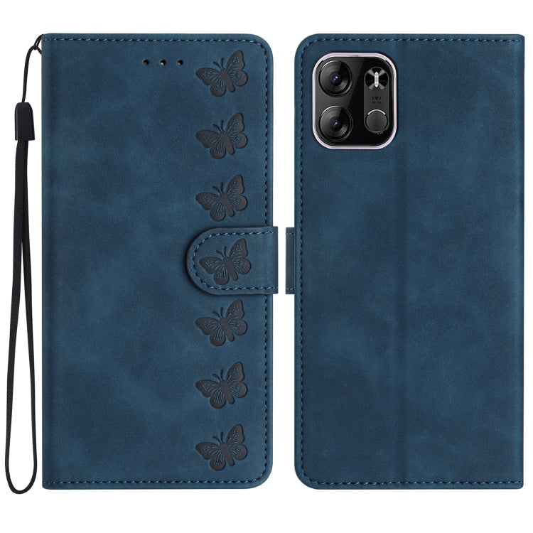 Seven Butterflies Embossed Leather Phone Case, For Tecno Spark Go 2023