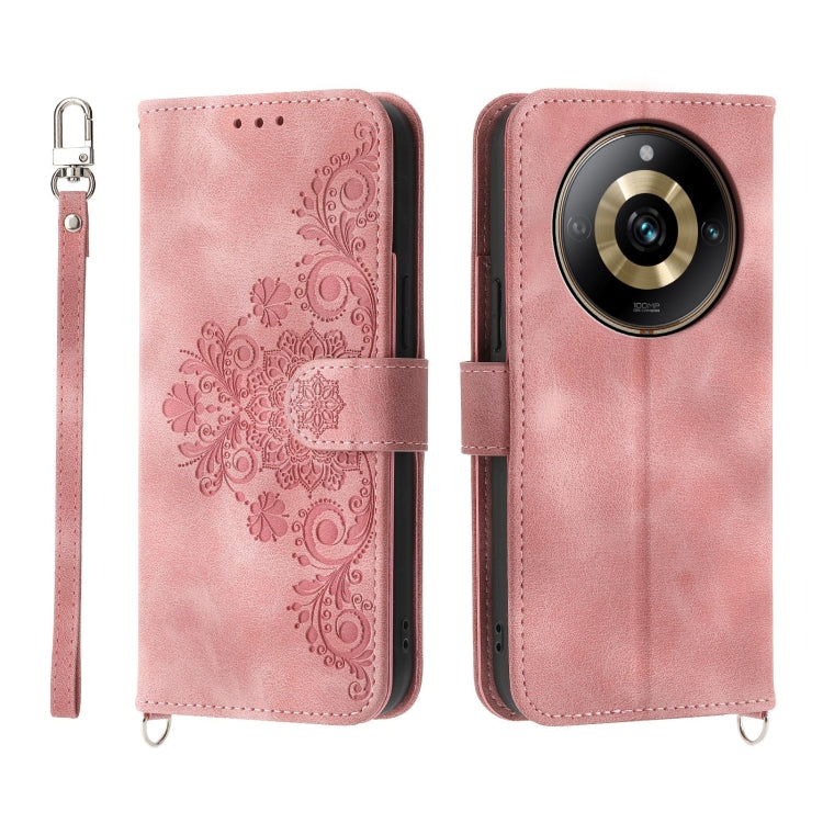 Skin Feel Flowers Embossed Wallet Leather Phone Case, For Realme 11 Pro 5G / 11 Pro+ 5G