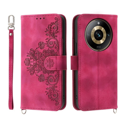 Skin Feel Flowers Embossed Wallet Leather Phone Case, For Realme 11 Pro 5G / 11 Pro+ 5G