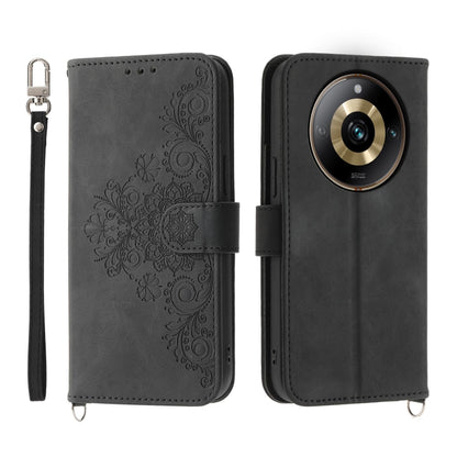 Skin Feel Flowers Embossed Wallet Leather Phone Case, For Realme 11 Pro 5G / 11 Pro+ 5G