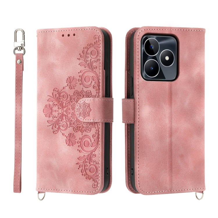 Skin Feel Flowers Embossed Wallet Leather Phone Case, For Realme 16T 5G, For Realme C100 4G, For Realme 16 5G, For Realme C85 5G / Realme 15x 5G, For Realme C85 Pro 4G, For Realme 15 5G / Realme 15 Pro 5G, For Realme 14 / Realme P3 5G, For Realme 14 Pr...