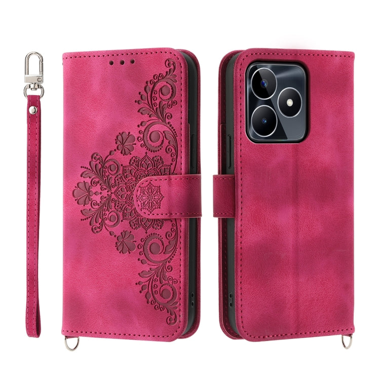 Skin Feel Flowers Embossed Wallet Leather Phone Case, For Realme 16T 5G, For Realme C100 4G, For Realme 16 5G, For Realme C85 5G / Realme 15x 5G, For Realme C85 Pro 4G, For Realme 15 5G / Realme 15 Pro 5G, For Realme 14 / Realme P3 5G, For Realme 14 Pr...