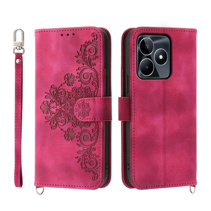 Skin Feel Flowers Embossed Wallet Leather Phone Case, For Realme 16T 5G, For Realme C100 4G, For Realme 16 5G, For Realme C85 5G / Realme 15x 5G, For Realme C85 Pro 4G, For Realme 15 5G / Realme 15 Pro 5G, For Realme 14 / Realme P3 5G, For Realme 14 Pr...