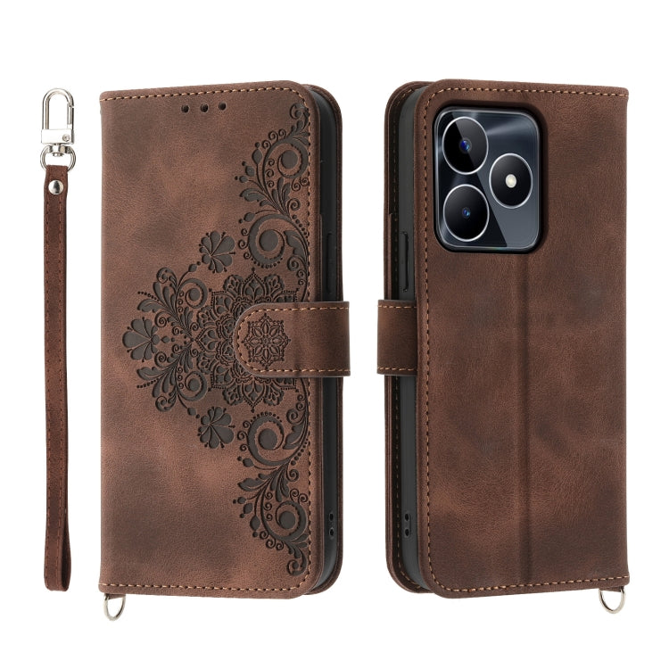 Skin Feel Flowers Embossed Wallet Leather Phone Case, For Realme 16T 5G, For Realme C100 4G, For Realme 16 5G, For Realme C85 5G / Realme 15x 5G, For Realme C85 Pro 4G, For Realme 15 5G / Realme 15 Pro 5G, For Realme 14 / Realme P3 5G, For Realme 14 Pr...
