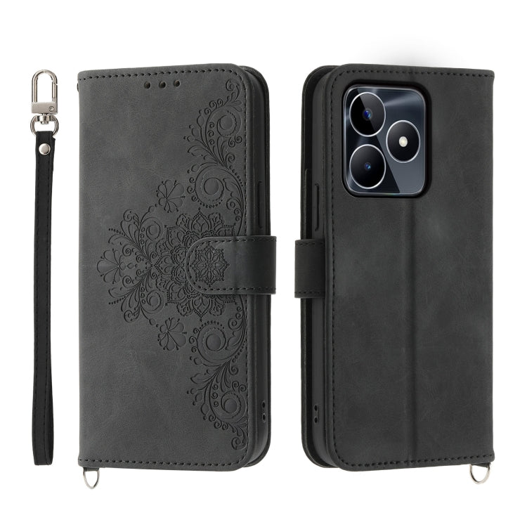 Skin Feel Flowers Embossed Wallet Leather Phone Case, For Realme 16T 5G, For Realme C100 4G, For Realme 16 5G, For Realme C85 5G / Realme 15x 5G, For Realme C85 Pro 4G, For Realme 15 5G / Realme 15 Pro 5G, For Realme 14 / Realme P3 5G, For Realme 14 Pr...