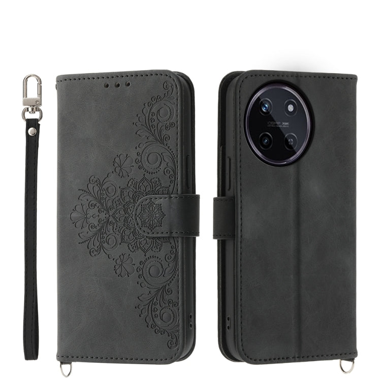 Skin Feel Flowers Embossed Wallet Leather Phone Case, For Realme 16T 5G, For Realme C100 4G, For Realme 16 5G, For Realme C85 5G / Realme 15x 5G, For Realme C85 Pro 4G, For Realme 15 5G / Realme 15 Pro 5G, For Realme 14 / Realme P3 5G, For Realme 14 Pr...