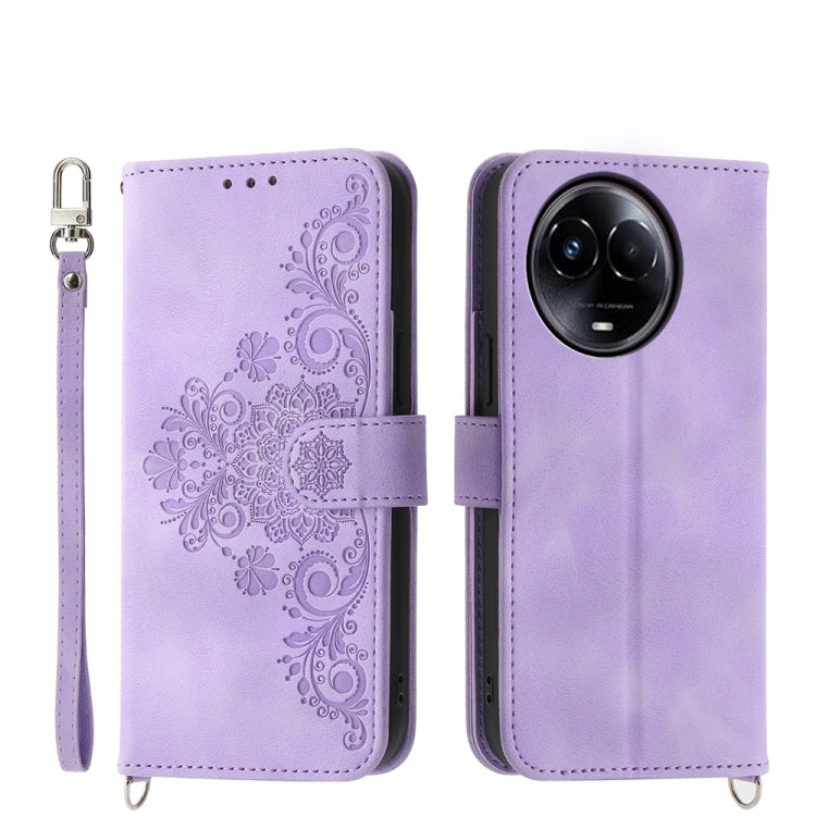 Skin Feel Flowers Embossed Wallet Leather Phone Case, For Realme 16T 5G, For Realme C100 4G, For Realme 16 5G, For Realme C85 5G / Realme 15x 5G, For Realme C85 Pro 4G, For Realme 15 5G / Realme 15 Pro 5G, For Realme 14 / Realme P3 5G, For Realme 14 Pr...