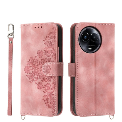Skin Feel Flowers Embossed Wallet Leather Phone Case, For Realme 16T 5G, For Realme C100 4G, For Realme 16 5G, For Realme C85 5G / Realme 15x 5G, For Realme C85 Pro 4G, For Realme 15 5G / Realme 15 Pro 5G, For Realme 14 / Realme P3 5G, For Realme 14 Pr...