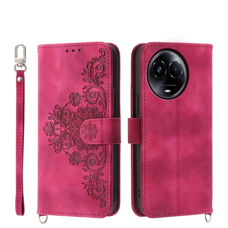 Skin Feel Flowers Embossed Wallet Leather Phone Case, For Realme 16T 5G, For Realme C100 4G, For Realme 16 5G, For Realme C85 5G / Realme 15x 5G, For Realme C85 Pro 4G, For Realme 15 5G / Realme 15 Pro 5G, For Realme 14 / Realme P3 5G, For Realme 14 Pr...
