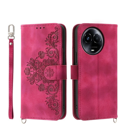 Skin Feel Flowers Embossed Wallet Leather Phone Case, For Realme 16T 5G, For Realme C100 4G, For Realme 16 5G, For Realme C85 5G / Realme 15x 5G, For Realme C85 Pro 4G, For Realme 15 5G / Realme 15 Pro 5G, For Realme 14 / Realme P3 5G, For Realme 14 Pr...