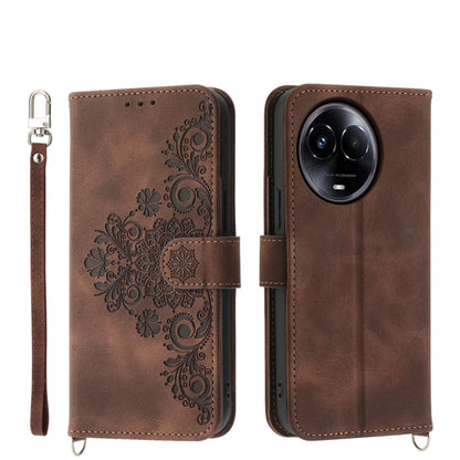 Skin Feel Flowers Embossed Wallet Leather Phone Case, For Realme 16T 5G, For Realme C100 4G, For Realme 16 5G, For Realme C85 5G / Realme 15x 5G, For Realme C85 Pro 4G, For Realme 15 5G / Realme 15 Pro 5G, For Realme 14 / Realme P3 5G, For Realme 14 Pr...