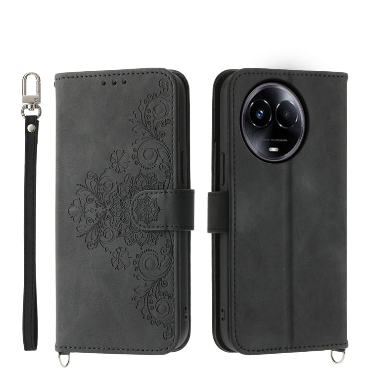 Skin Feel Flowers Embossed Wallet Leather Phone Case, For Realme 16T 5G, For Realme C100 4G, For Realme 16 5G, For Realme C85 5G / Realme 15x 5G, For Realme C85 Pro 4G, For Realme 15 5G / Realme 15 Pro 5G, For Realme 14 / Realme P3 5G, For Realme 14 Pr...