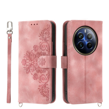 Skin Feel Flowers Embossed Wallet Leather Phone Case, For Realme 16T 5G, For Realme C100 4G, For Realme 16 5G, For Realme C85 5G / Realme 15x 5G, For Realme C85 Pro 4G, For Realme 15 5G / Realme 15 Pro 5G, For Realme 14 / Realme P3 5G, For Realme 14 Pr...