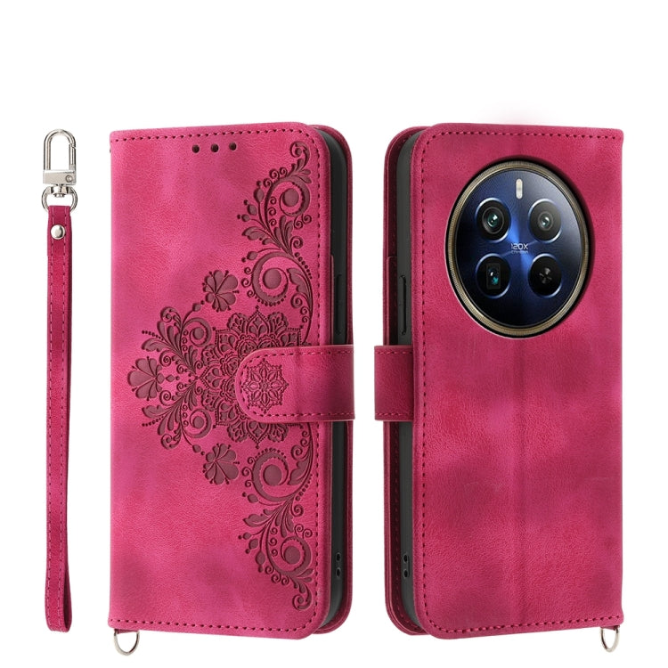Skin Feel Flowers Embossed Wallet Leather Phone Case, For Realme 16T 5G, For Realme C100 4G, For Realme 16 5G, For Realme C85 5G / Realme 15x 5G, For Realme C85 Pro 4G, For Realme 15 5G / Realme 15 Pro 5G, For Realme 14 / Realme P3 5G, For Realme 14 Pr...