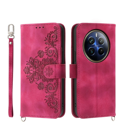 Skin Feel Flowers Embossed Wallet Leather Phone Case, For Realme 16T 5G, For Realme C100 4G, For Realme 16 5G, For Realme C85 5G / Realme 15x 5G, For Realme C85 Pro 4G, For Realme 15 5G / Realme 15 Pro 5G, For Realme 14 / Realme P3 5G, For Realme 14 Pr...