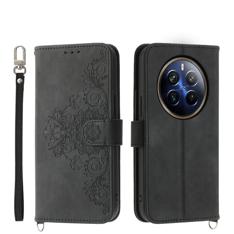 Skin Feel Flowers Embossed Wallet Leather Phone Case, For Realme 16T 5G, For Realme C100 4G, For Realme 16 5G, For Realme C85 5G / Realme 15x 5G, For Realme C85 Pro 4G, For Realme 15 5G / Realme 15 Pro 5G, For Realme 14 / Realme P3 5G, For Realme 14 Pr...