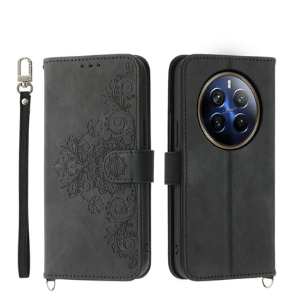 Skin Feel Flowers Embossed Wallet Leather Phone Case, For Realme 16T 5G, For Realme C100 4G, For Realme 16 5G, For Realme C85 5G / Realme 15x 5G, For Realme C85 Pro 4G, For Realme 15 5G / Realme 15 Pro 5G, For Realme 14 / Realme P3 5G, For Realme 14 Pr...