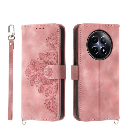 Skin Feel Flowers Embossed Wallet Leather Phone Case, For Realme 16T 5G, For Realme C100 4G, For Realme 16 5G, For Realme C85 5G / Realme 15x 5G, For Realme C85 Pro 4G, For Realme 15 5G / Realme 15 Pro 5G, For Realme 14 / Realme P3 5G, For Realme 14 Pr...