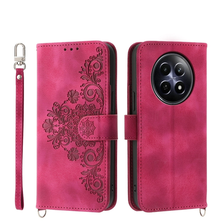 Skin Feel Flowers Embossed Wallet Leather Phone Case, For Realme 16T 5G, For Realme C100 4G, For Realme 16 5G, For Realme C85 5G / Realme 15x 5G, For Realme C85 Pro 4G, For Realme 15 5G / Realme 15 Pro 5G, For Realme 14 / Realme P3 5G, For Realme 14 Pr...
