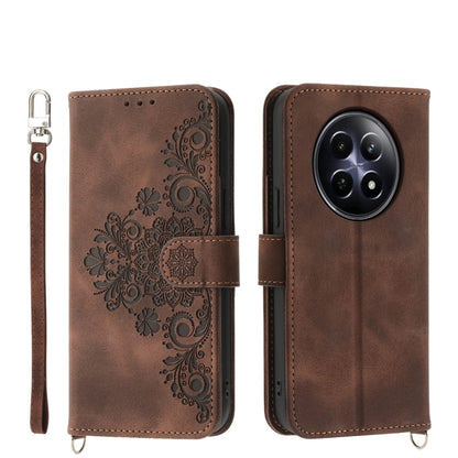 Skin Feel Flowers Embossed Wallet Leather Phone Case, For Realme 16T 5G, For Realme C100 4G, For Realme 16 5G, For Realme C85 5G / Realme 15x 5G, For Realme C85 Pro 4G, For Realme 15 5G / Realme 15 Pro 5G, For Realme 14 / Realme P3 5G, For Realme 14 Pr...
