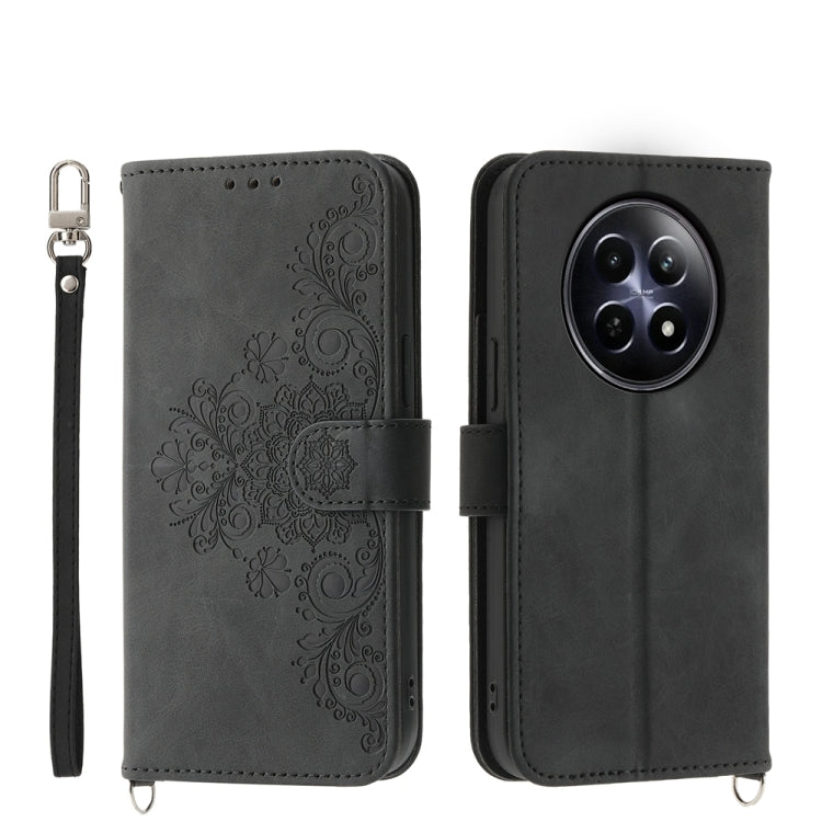 Skin Feel Flowers Embossed Wallet Leather Phone Case, For Realme 16T 5G, For Realme C100 4G, For Realme 16 5G, For Realme C85 5G / Realme 15x 5G, For Realme C85 Pro 4G, For Realme 15 5G / Realme 15 Pro 5G, For Realme 14 / Realme P3 5G, For Realme 14 Pr...