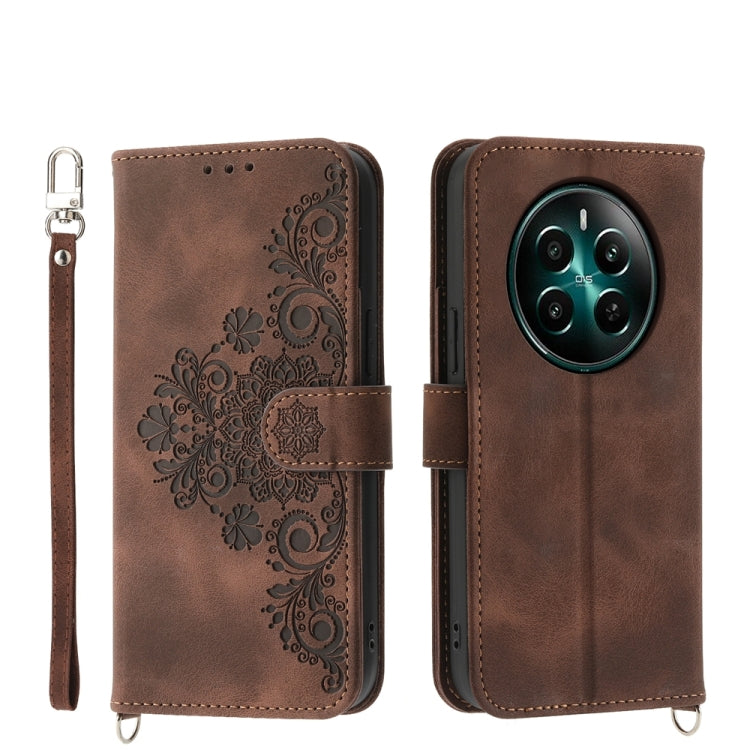 Skin Feel Flowers Embossed Wallet Leather Phone Case, For Realme 16T 5G, For Realme C100 4G, For Realme 16 5G, For Realme C85 5G / Realme 15x 5G, For Realme C85 Pro 4G, For Realme 15 5G / Realme 15 Pro 5G, For Realme 14 / Realme P3 5G, For Realme 14 Pr...