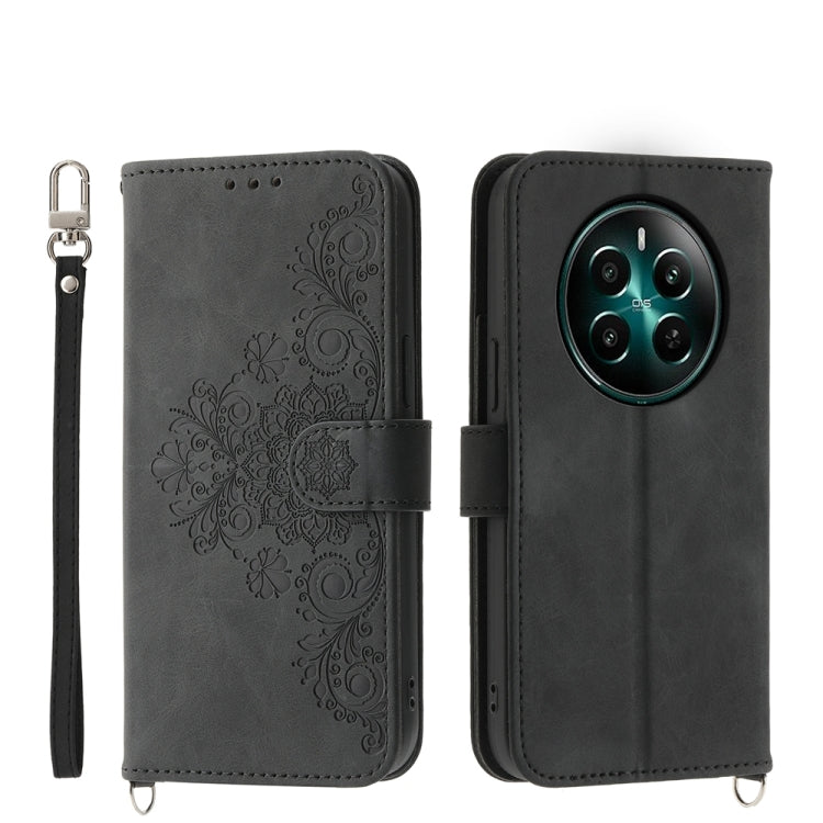 Skin Feel Flowers Embossed Wallet Leather Phone Case, For Realme 16T 5G, For Realme C100 4G, For Realme 16 5G, For Realme C85 5G / Realme 15x 5G, For Realme C85 Pro 4G, For Realme 15 5G / Realme 15 Pro 5G, For Realme 14 / Realme P3 5G, For Realme 14 Pr...
