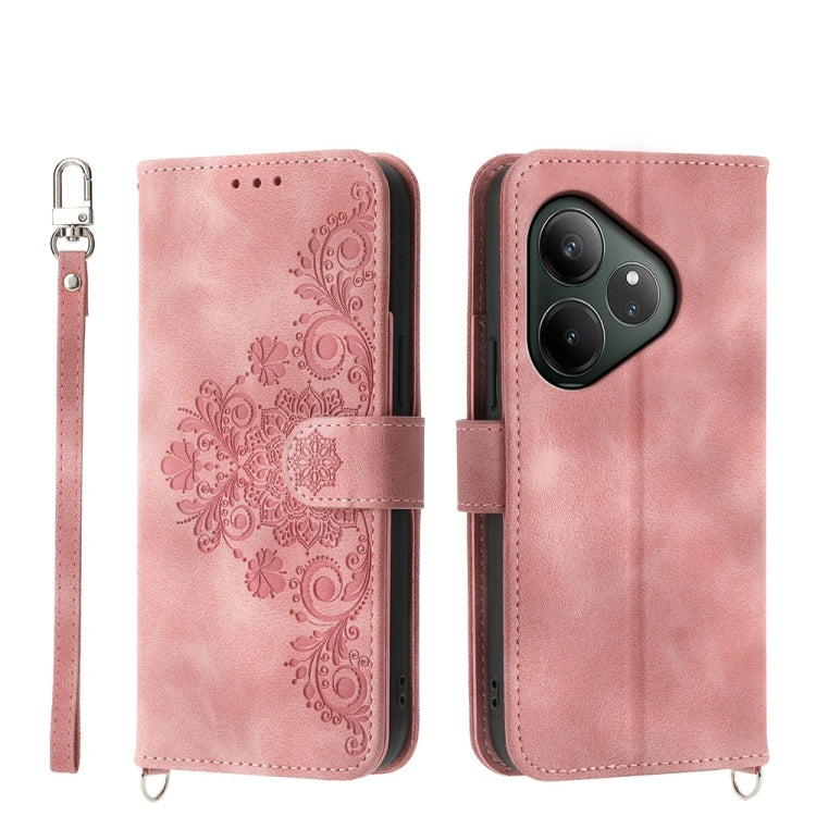 Skin Feel Flowers Embossed Wallet Leather Phone Case, For Realme 16T 5G, For Realme C100 4G, For Realme 16 5G, For Realme C85 5G / Realme 15x 5G, For Realme C85 Pro 4G, For Realme 15 5G / Realme 15 Pro 5G, For Realme 14 / Realme P3 5G, For Realme 14 Pr...