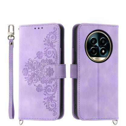 Skin Feel Flowers Embossed Wallet Leather Phone Case, For Realme 16T 5G, For Realme C100 4G, For Realme 16 5G, For Realme C85 5G / Realme 15x 5G, For Realme C85 Pro 4G, For Realme 15 5G / Realme 15 Pro 5G, For Realme 14 / Realme P3 5G, For Realme 14 Pr...