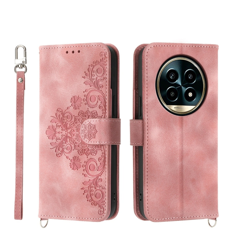 Skin Feel Flowers Embossed Wallet Leather Phone Case, For Realme 16T 5G, For Realme C100 4G, For Realme 16 5G, For Realme C85 5G / Realme 15x 5G, For Realme C85 Pro 4G, For Realme 15 5G / Realme 15 Pro 5G, For Realme 14 / Realme P3 5G, For Realme 14 Pr...