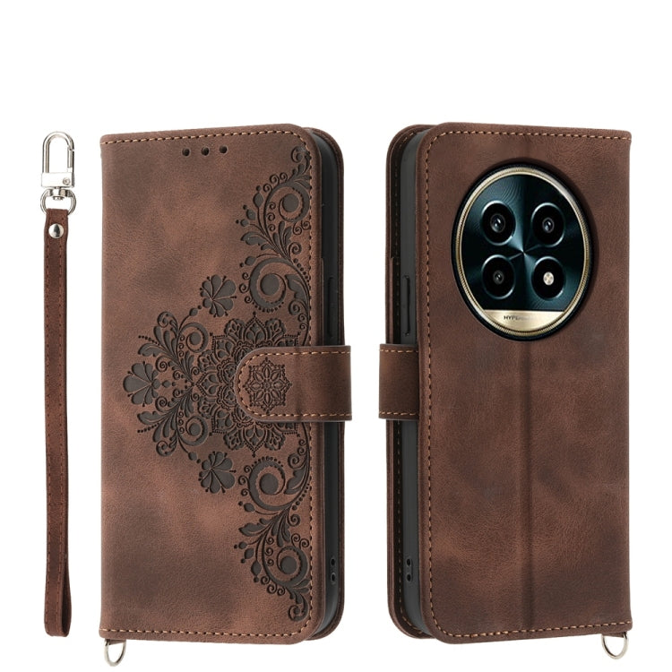Skin Feel Flowers Embossed Wallet Leather Phone Case, For Realme 16T 5G, For Realme C100 4G, For Realme 16 5G, For Realme C85 5G / Realme 15x 5G, For Realme C85 Pro 4G, For Realme 15 5G / Realme 15 Pro 5G, For Realme 14 / Realme P3 5G, For Realme 14 Pr...