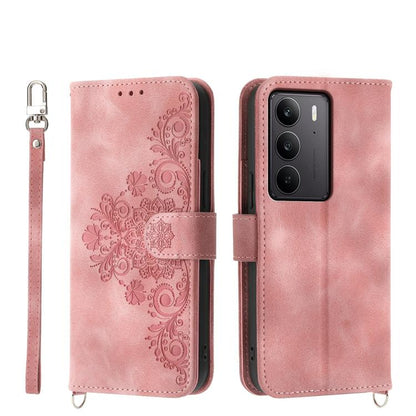 Skin Feel Flowers Embossed Wallet Leather Phone Case, For Realme 16T 5G, For Realme C100 4G, For Realme 16 5G, For Realme C85 5G / Realme 15x 5G, For Realme C85 Pro 4G, For Realme 15 5G / Realme 15 Pro 5G, For Realme 14 / Realme P3 5G, For Realme 14 Pr...