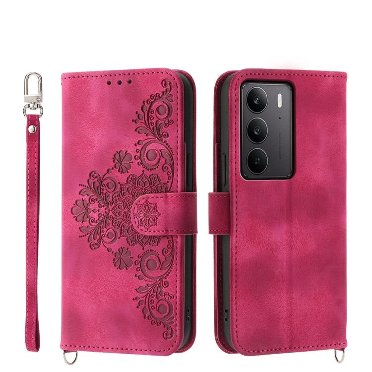 Skin Feel Flowers Embossed Wallet Leather Phone Case, For Realme 16T 5G, For Realme C100 4G, For Realme 16 5G, For Realme C85 5G / Realme 15x 5G, For Realme C85 Pro 4G, For Realme 15 5G / Realme 15 Pro 5G, For Realme 14 / Realme P3 5G, For Realme 14 Pr...